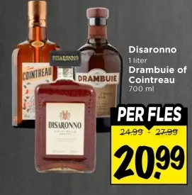 Aanbieding: Disaronno, Drambuie of Cointreau