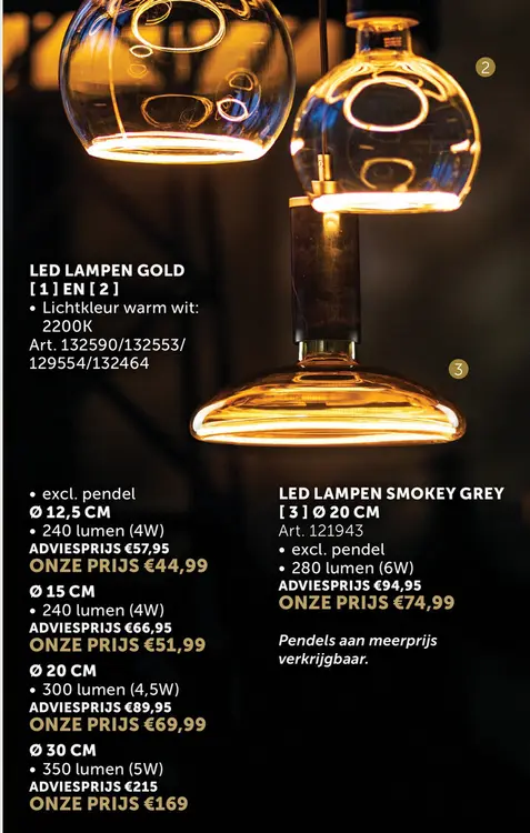 Aanbieding: Led lampen gold