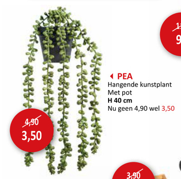 Aanbieding: Hangende kunstplant Pea H40cm