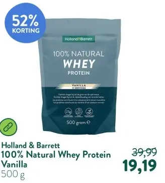Aanbieding: 100% Natural Whey Protein Vanilla
