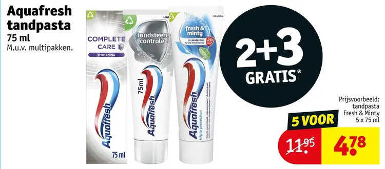 Aanbieding: Aquafresh tandpasta