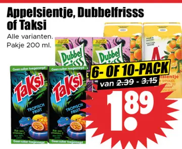 Aanbieding: Appelsientje, Dubbelfrisss of Taksi