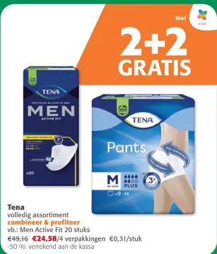 Aanbieding: Tena volledig assortiment combineer & profite
