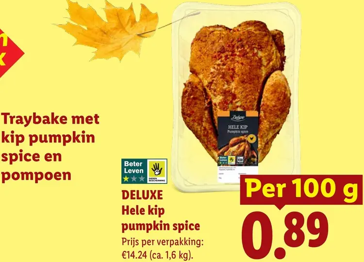 Aanbieding: Deluxe Hele kip pumpkin spice