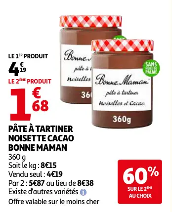 Promotie: Pâte à tartiner noisette cacao