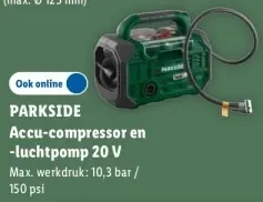 Aanbieding: Accu-compressor en -luchtpomp 20 V