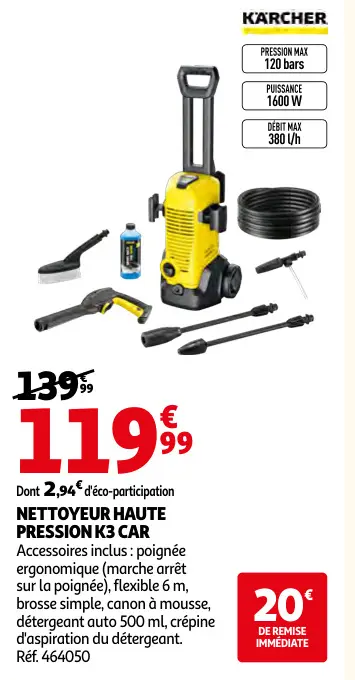 Promotie: Nettoyeur haute pression k3 car