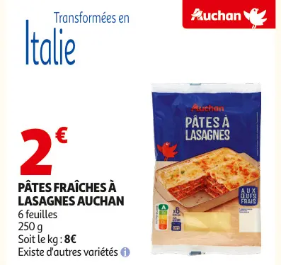 Offre: Pâtes fraîches à lasagnes