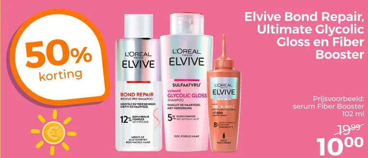 Aanbieding: Elvive Bond Repair, Ultimate Glycolic Gloss en Fiber Booster