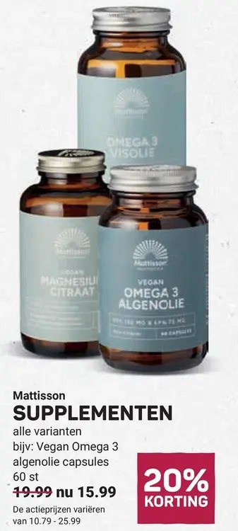 Aanbieding: Mattisson Supplementen
