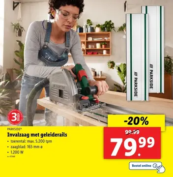Aanbieding: Invalzaag met geleiderails
