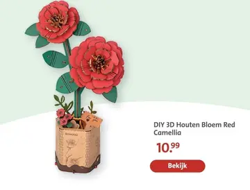 Aanbieding: DIY 3D Houten Bloem Red Camellia