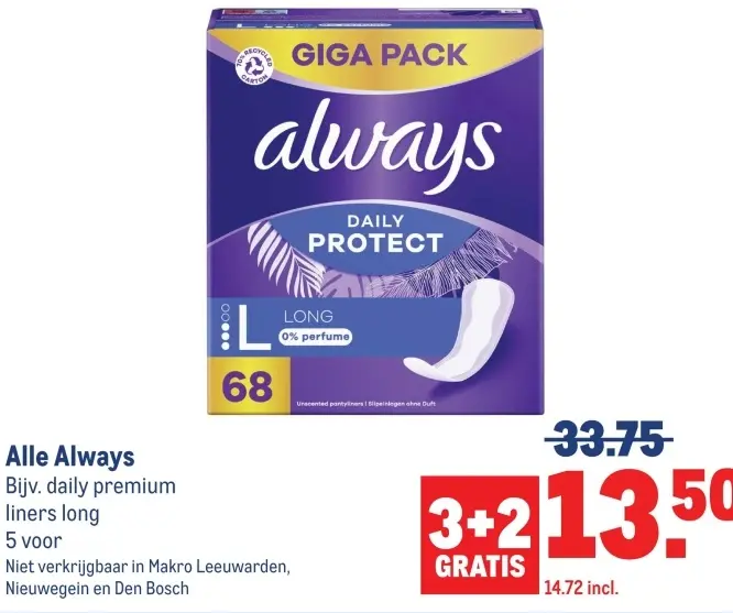 Aanbieding: Always Daily Protect Long
