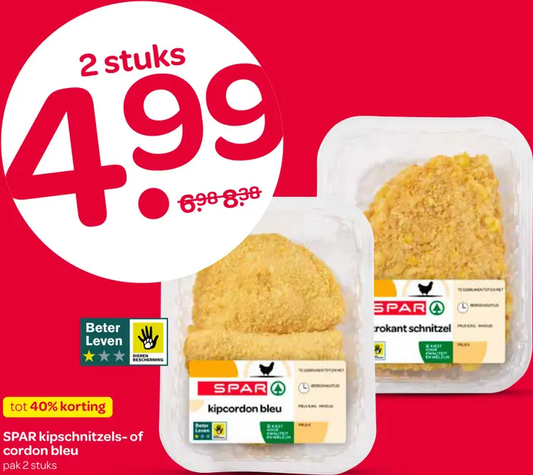Aanbieding: Kipschnitzels- of cordon bleu