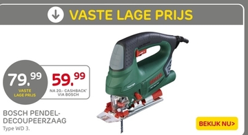 Aanbieding: BOSCH PENDEL-DECOUPEERZAAG Type WD 3.