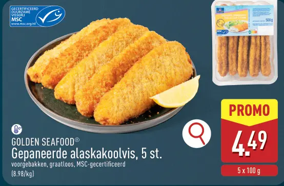 Promotie: Gepaneerde alaskakoolvis