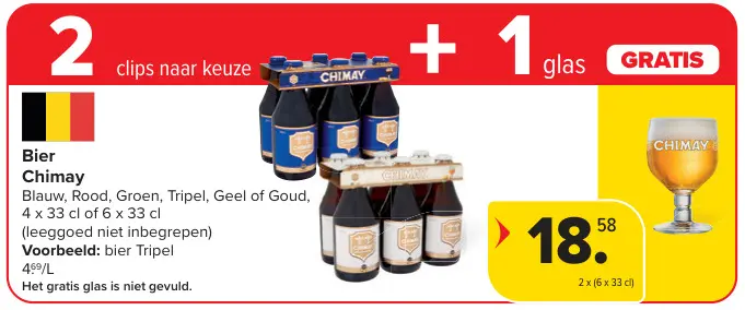 Promotie: Bier Chimay + GRATIS Bierglas