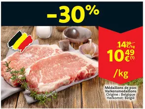 Offre: Medaillons de porc / Varkensmedaillons