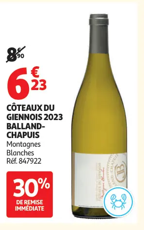 Offre: CÔTEAUX DU GIENNOIS 2023 BALLAND-CHAPUIIS