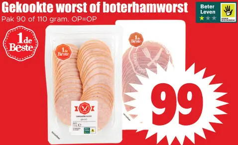 Aanbieding: Gekookte worst of boterhamworst