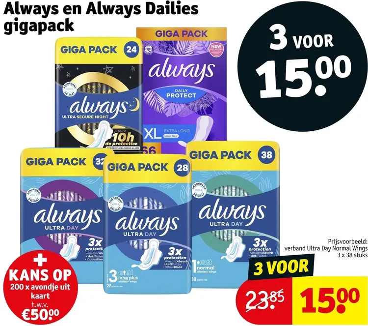 Aanbieding: Maandverband en inlegkruisjes gigapack