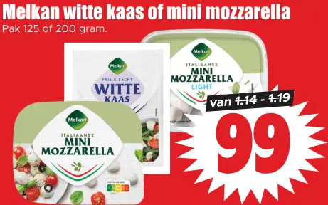 Aanbieding: Witte kaas of mini mozzarella