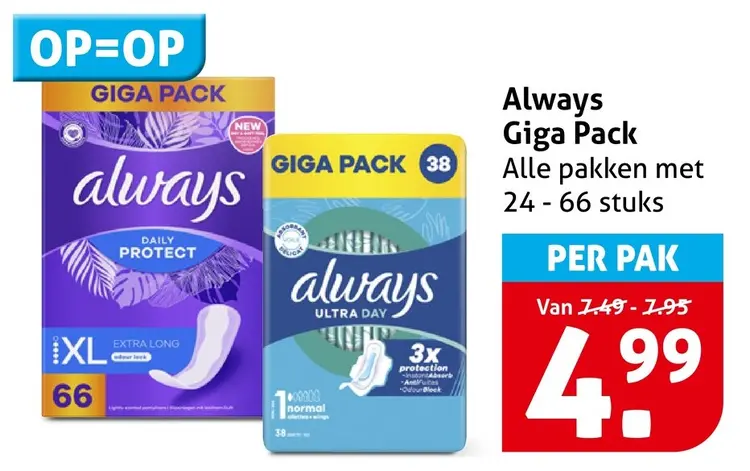 Aanbieding: Always Giga Pack