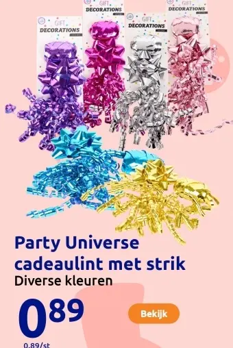 Aanbieding: Party Universe cadeaulint met strik