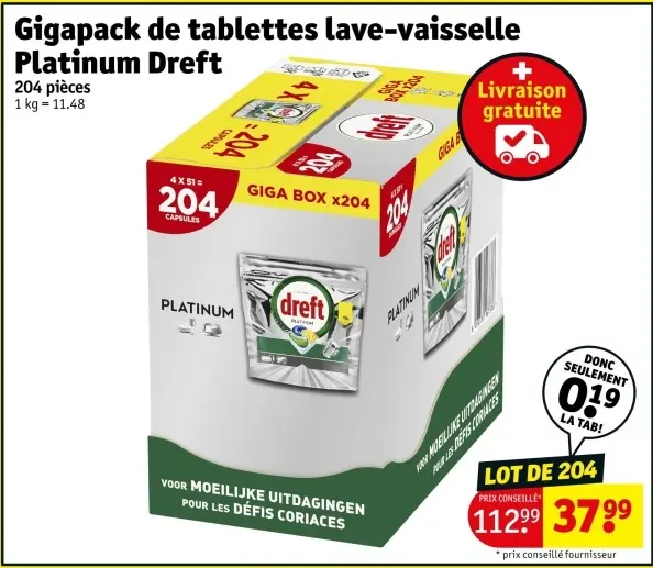 Offre: Gigapack de tablettes lave-vaisselle