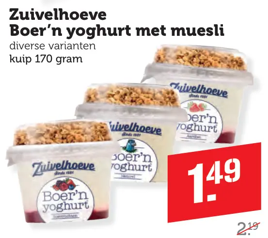 Aanbieding: Boer'n yoghurt met muesli