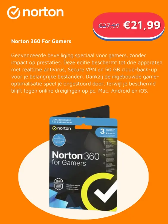 Aanbieding: Norton 360 For Gamers