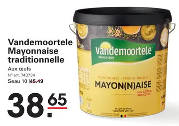 Offre: Vandemoortele Mayonnaise traditionnelle