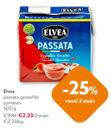 Promotie: passata gezeefde tomaten