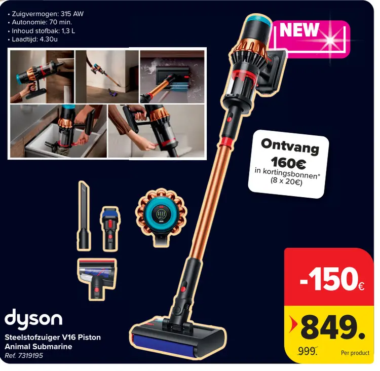 Promotie: Steelstofzuiger V16 Piston Animal Submarine