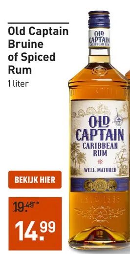 Aanbieding: Old Captain Bruine Rum 100CL