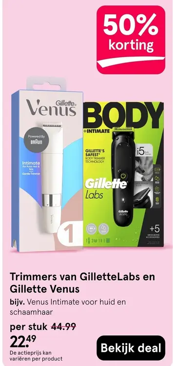 Aanbieding: Trimmers van GilletteLabs en Gillette Venus