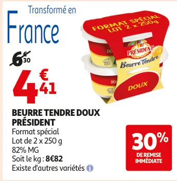Promotie: Beurre tendre doux