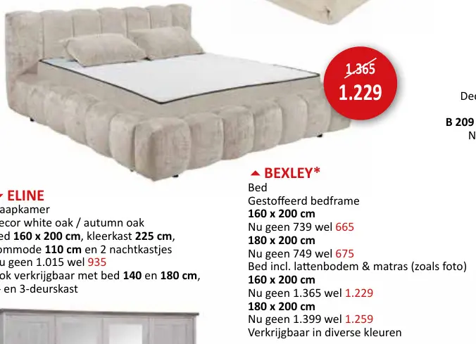 Aanbieding: Bexley Bed Gestoffeerd bedframe