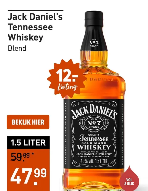 Aanbieding: Jack Daniel's Tennessee Whiskey