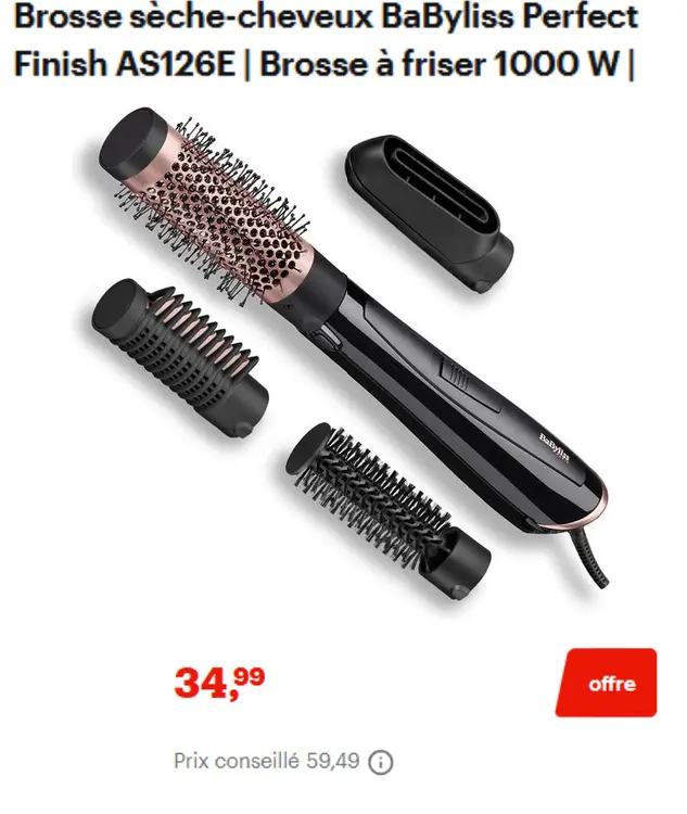 Offre: Brosse sèche-cheveux Perfect Finish AS126E | 
