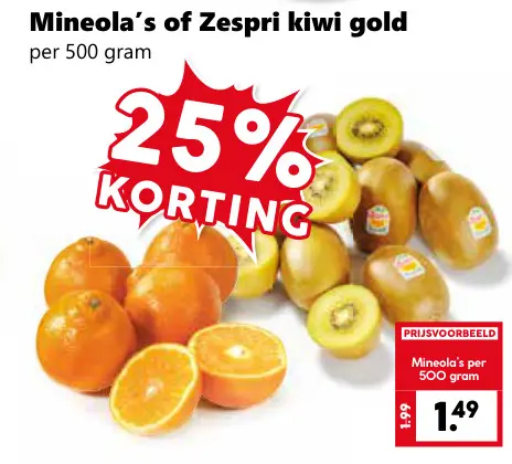 Aanbieding: Mineola's of Zespri kiwi gold