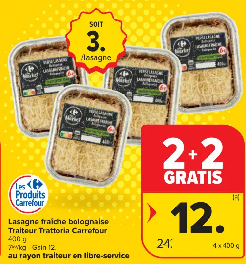 Offre: Lasagne fraîche bolognaise