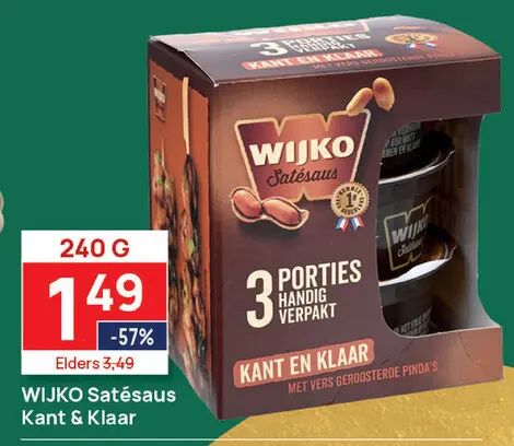 Aanbieding: Satésaus Kant & Klaar