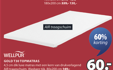 Aanbieding: GOLD T30 TOPMATRAS