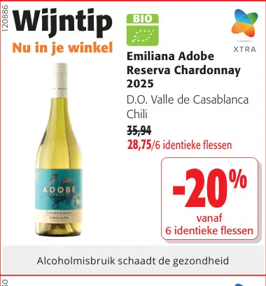Promotie: Adobe Reserva Chardonnay 2025 D.O. Valle de Casablanca Chili