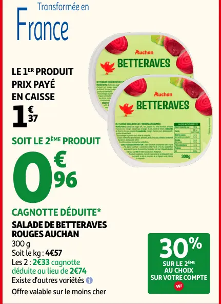 Promotie: Salade de betteraves rouges