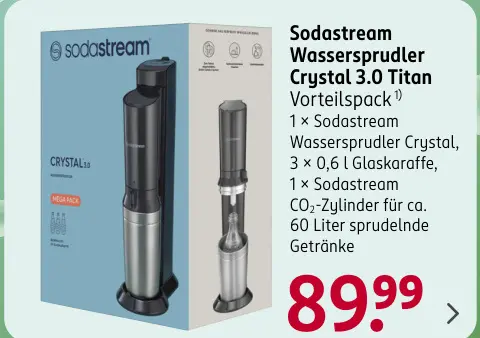 Aanbieding: Wassersprudler Crystal 3.0 Titan Vorteilspack