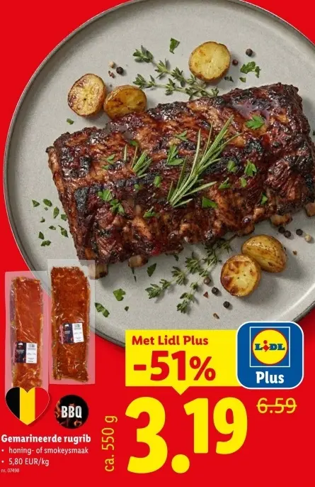 Promotie: Gemarineerde rugrib