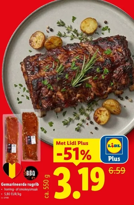 Promotie: Gemarineerde rugrib