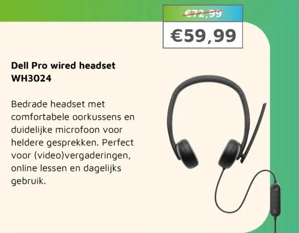 Aanbieding: Dell Pro wired headset WH3024